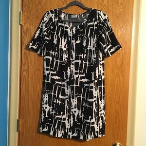 Black and white print dress